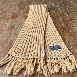 Pendleton wool knit tan scarf